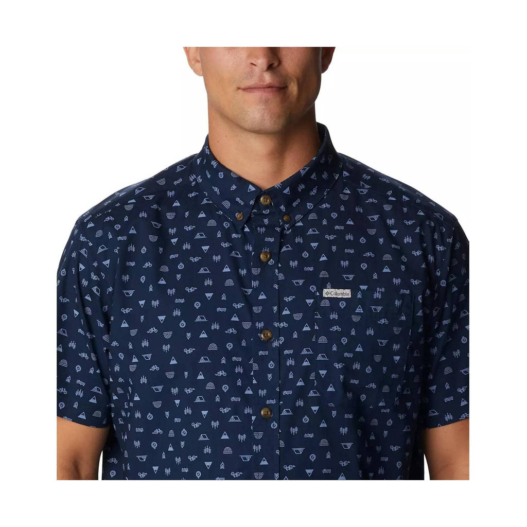 Columbia Men's Rapid Rivers Printed Short Sleeve - Collegiate Navy Camp Icon - Lenny's Shoe & Apparel