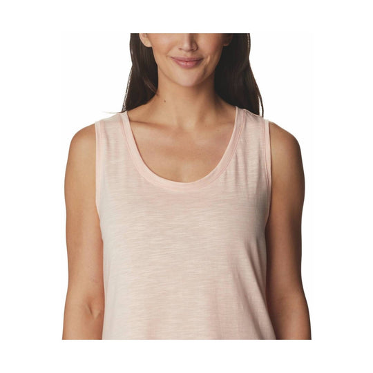 Light pink sleeveless scoop-neck tank top