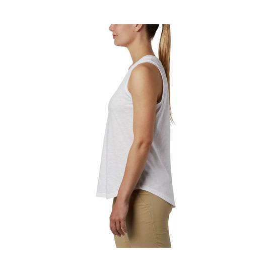 White sleeveless tank top shown in side view