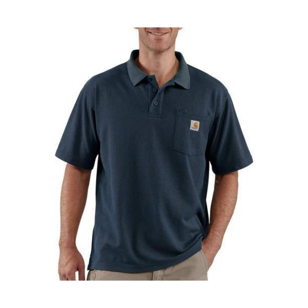 Contractor's Short Sleeve Pocket Work Polo Shirt - Navy - Lenny's Shoe & Apparel