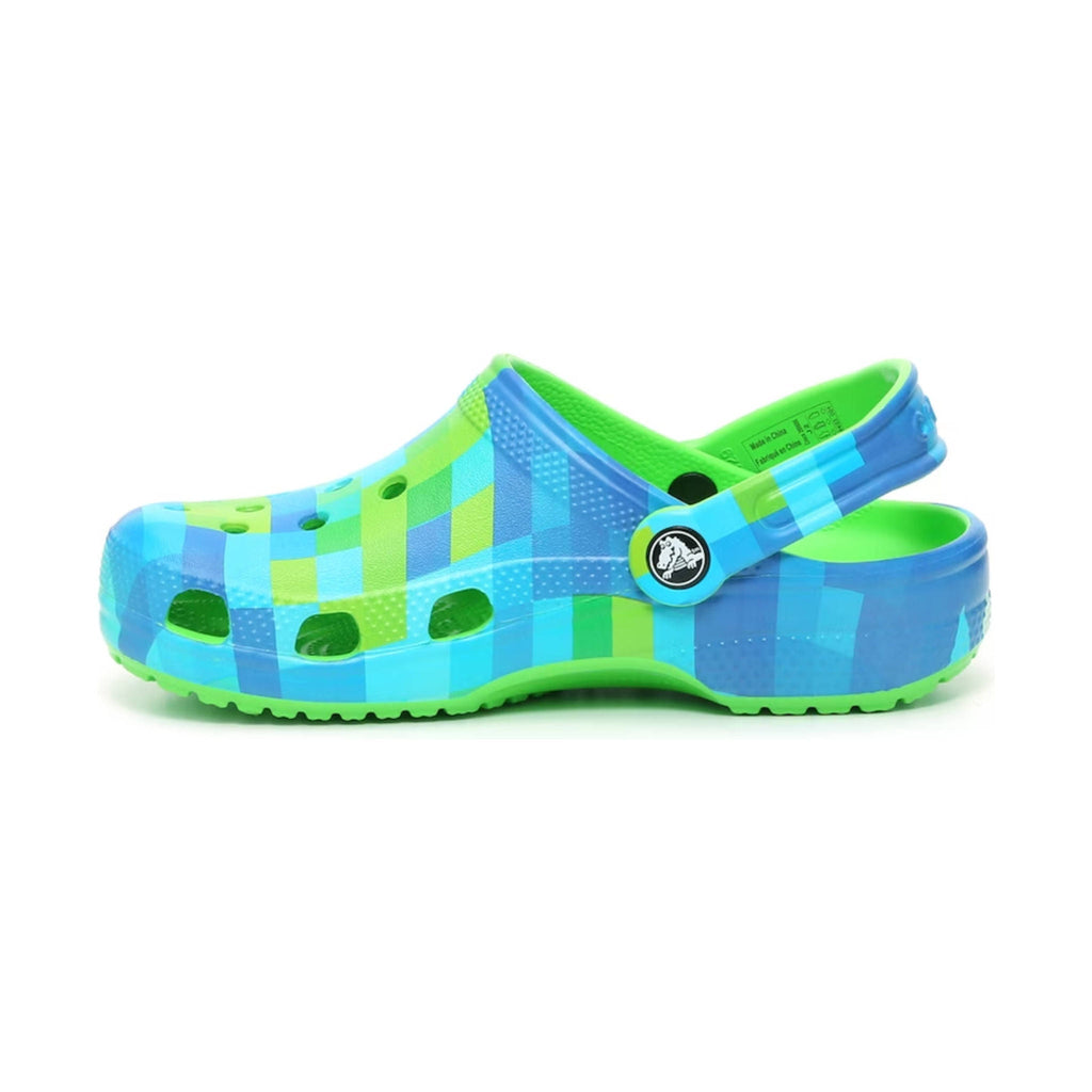 Crocs Kids' Classic Digi Block Clog - Green Slime - Lenny's Shoe & Apparel