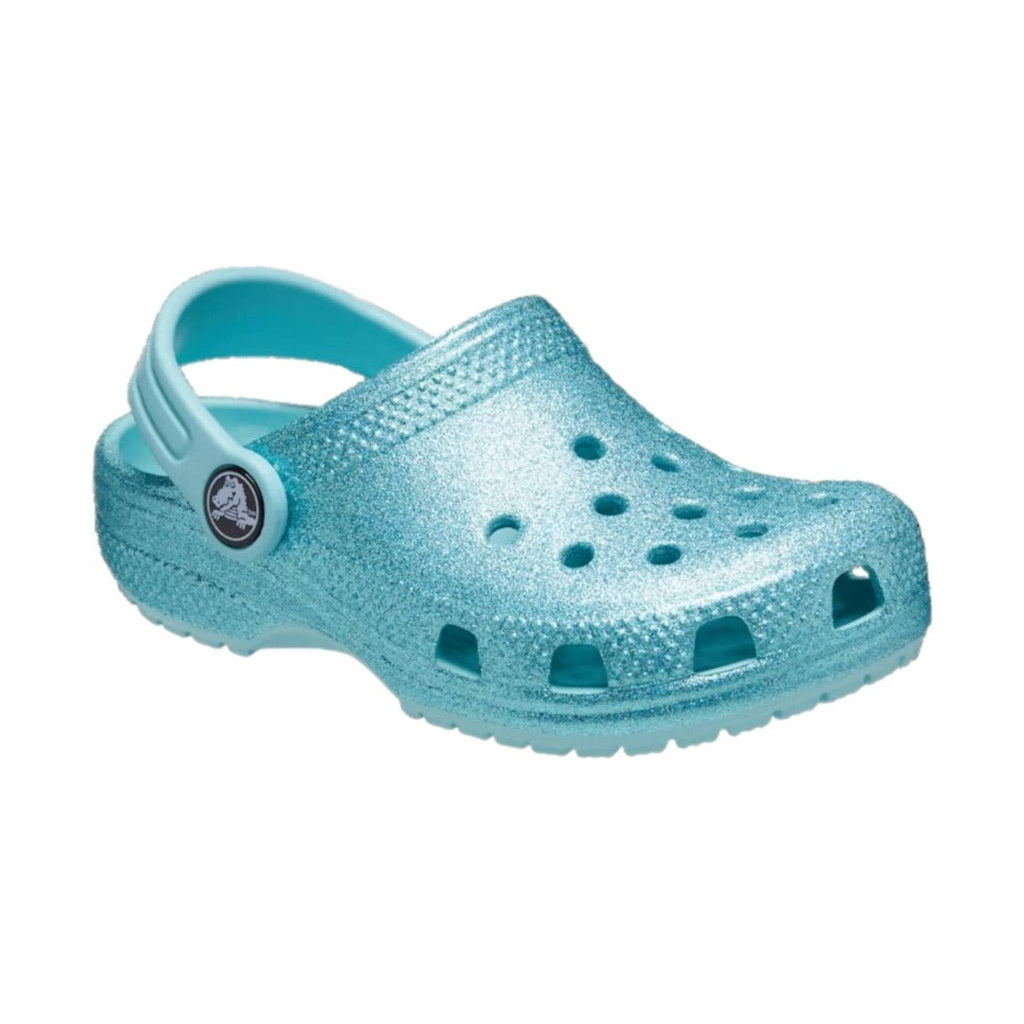 Crocs Kids' Classic Glitter Clog - Pure Water - Lenny's Shoe & Apparel