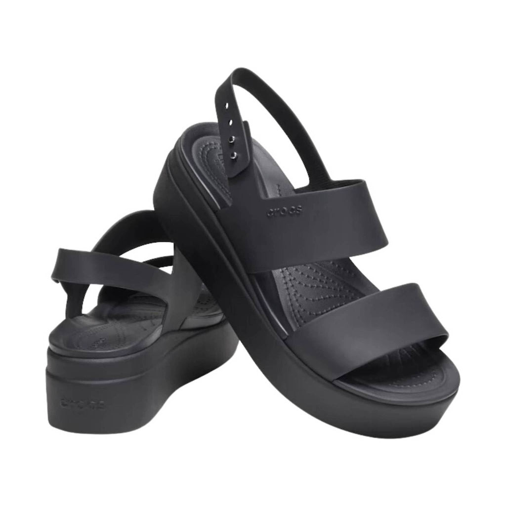 Crocs Women's Brooklyn Low Wedge Sandal - Black - Lenny's Shoe & Apparel