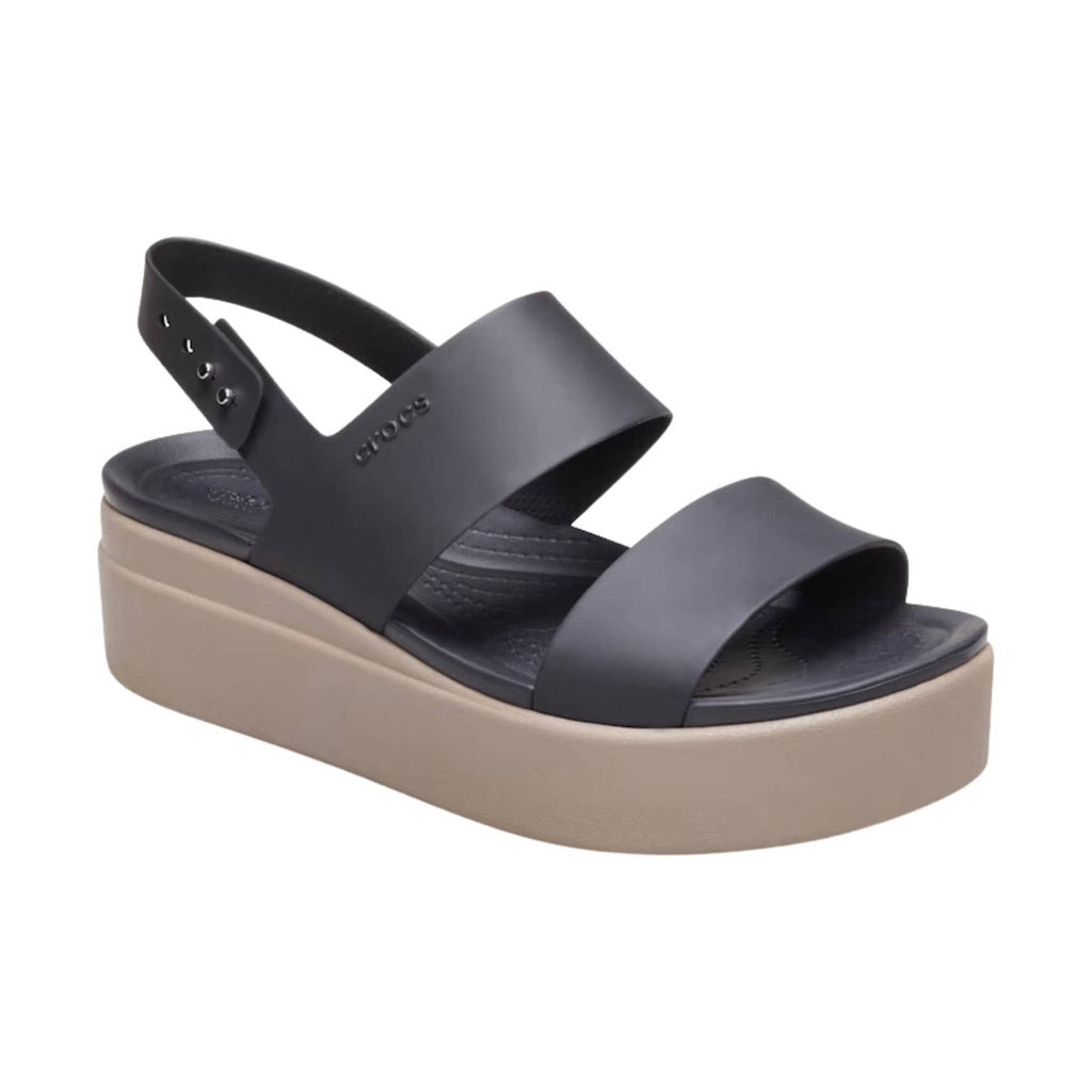 Crocs Women's Brooklyn Low Wedge Sandal - Black/Mushroom - Lenny's Shoe & Apparel