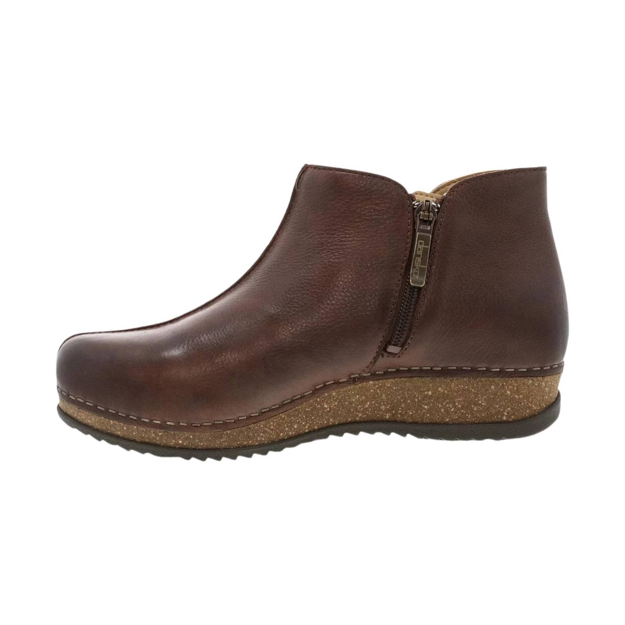 Dansko Women's Makara Bootie - Brown Waxy Milled