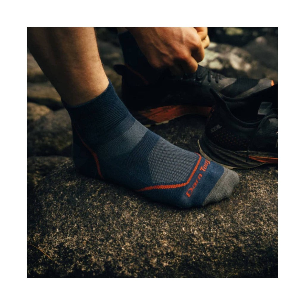 Darn Tough Vermont Men's Hiker Quarter Lightweight Sock - Denim - Lenny's Shoe & Apparel