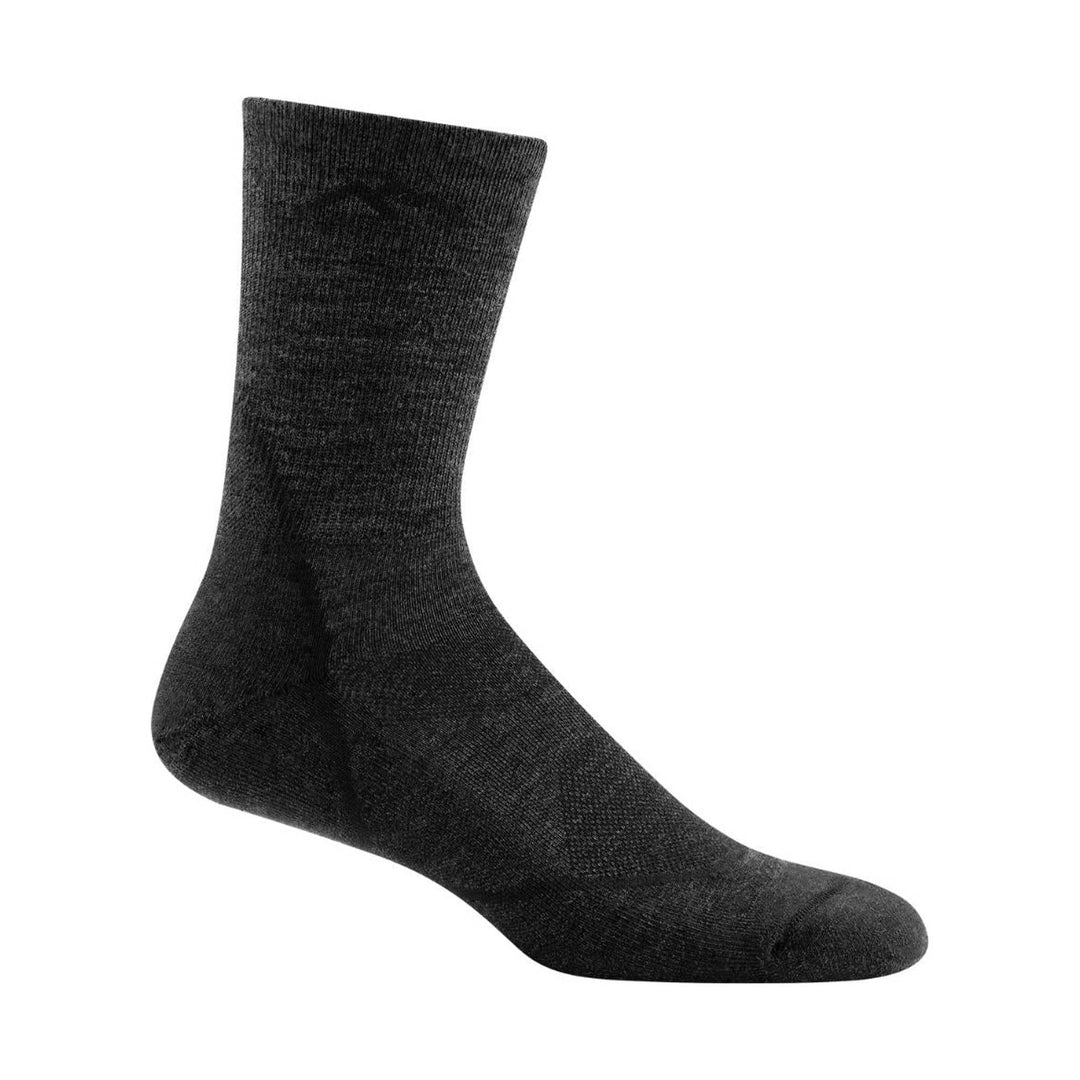 Black mid-calf athletic sock shown in side view