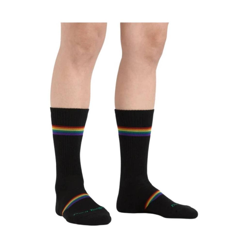 Darn Tough Vermont Men's Prism Crew Lightweight Athletic Sock - Black - Lenny's Shoe & Apparel