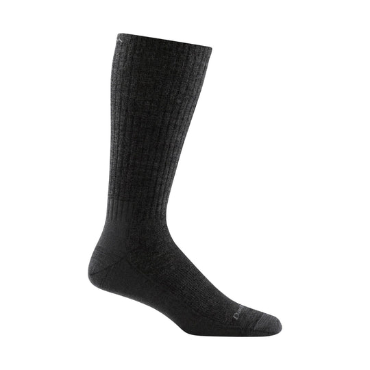 Charcoal knee-high sock with a ribbed cuff and subtle ankle logo