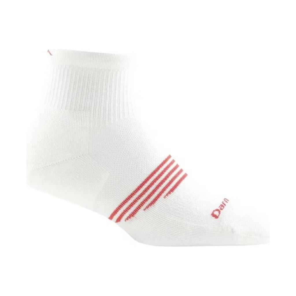 Darn Tough Vermont Women's Element Quarter Lightweight With Cushion Sock - White/Red - Lenny's Shoe & Apparel