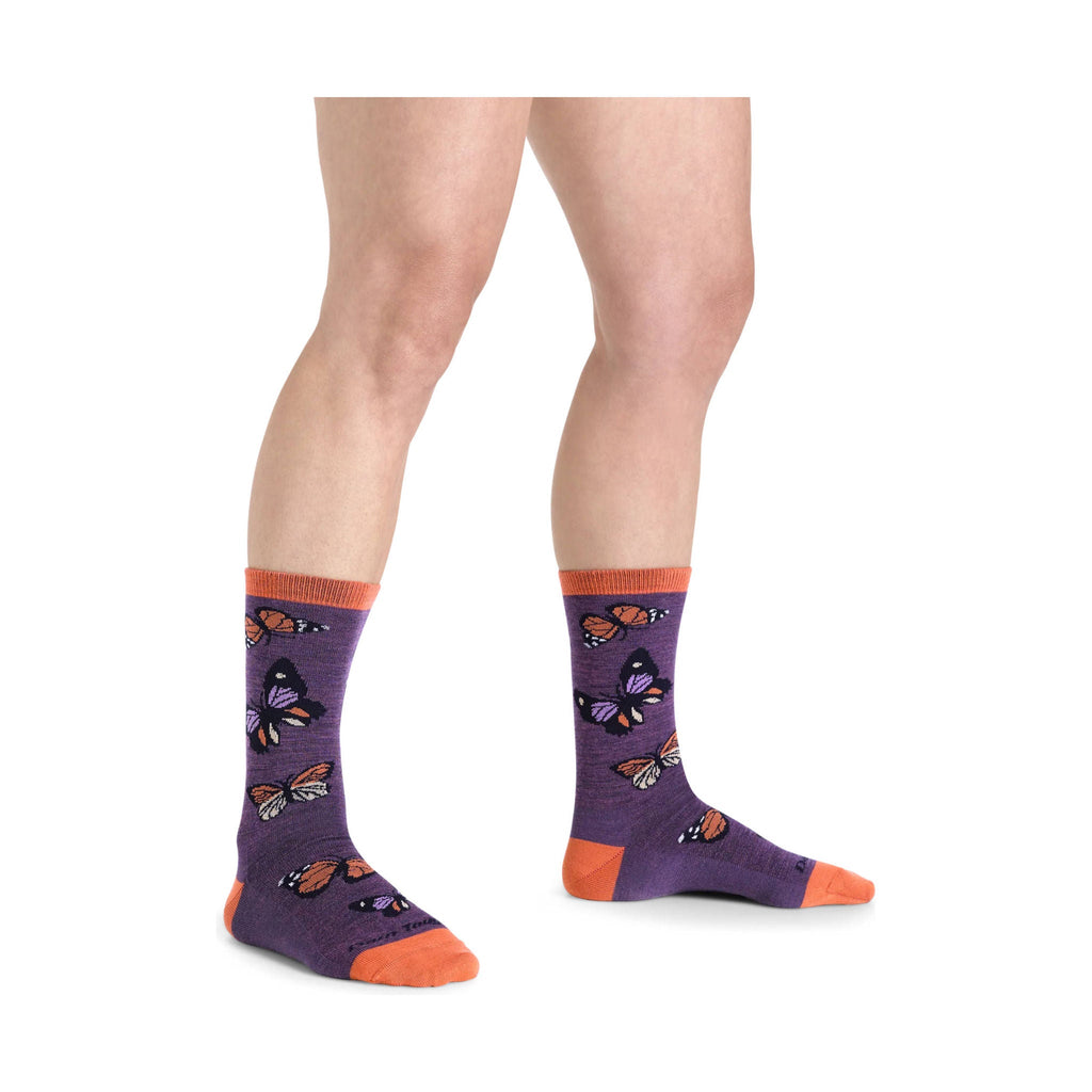Darn Tough Vermont Women's Flutter Crew Lightweight Lifestyle Sock - Plum - Lenny's Shoe & Apparel