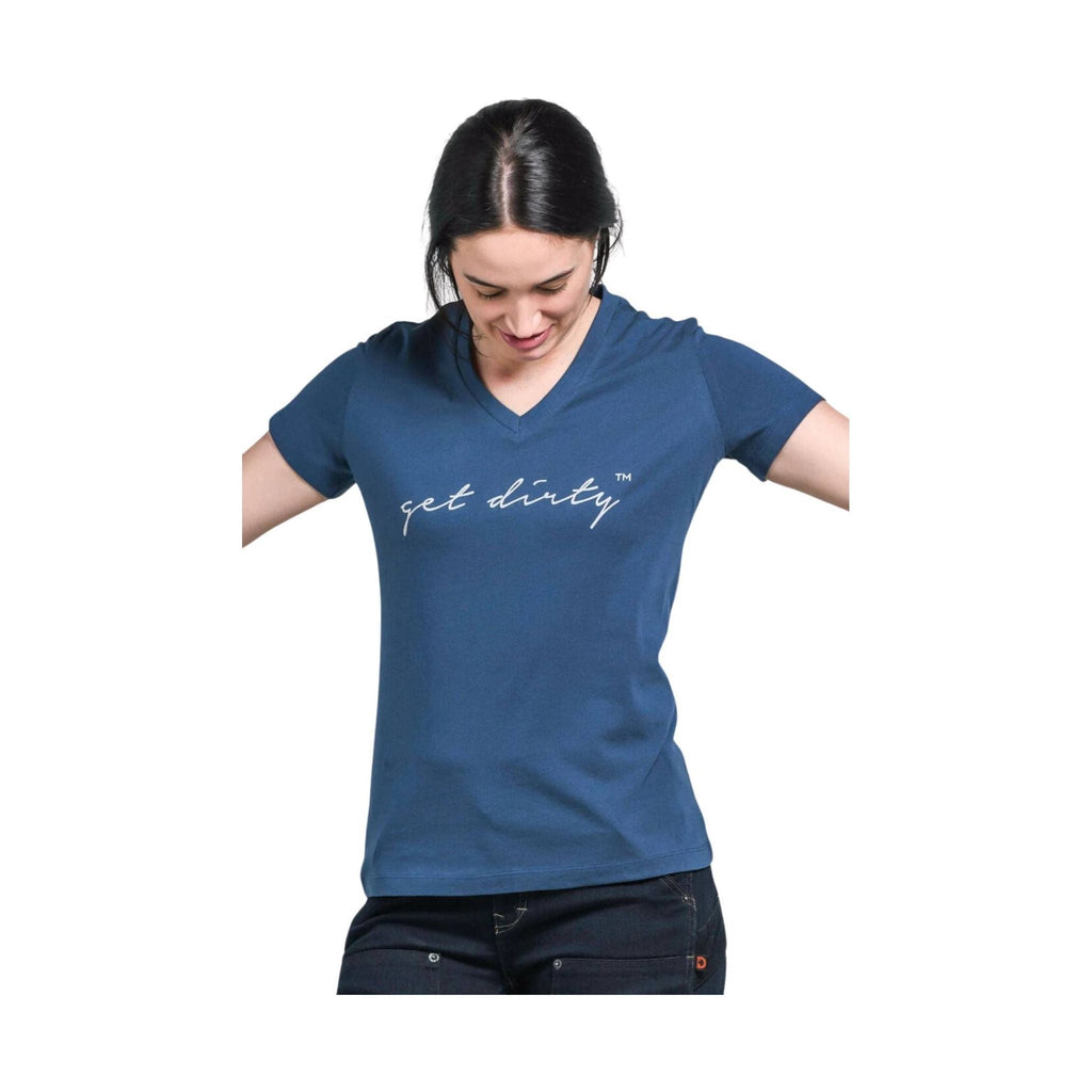 Dovetail Women's Get Dirty V Neck Tee - Dovetail Blue - Lenny's Shoe & Apparel