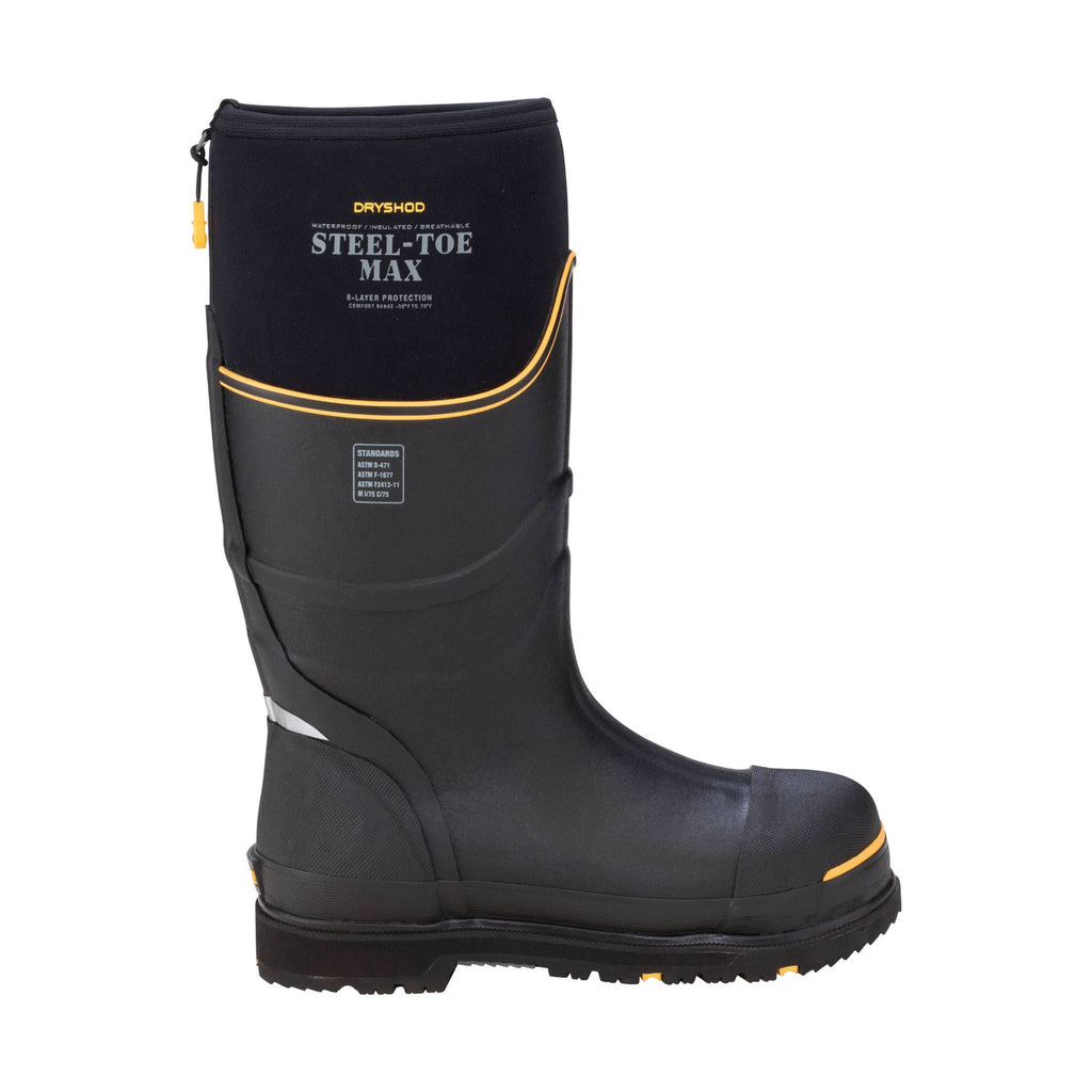 Dryshod Men's Steel Toe Max Work Boot - Black/Yellow - Lenny's Shoe & Apparel