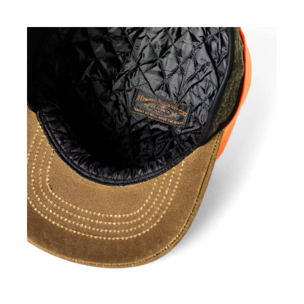 Filson Insulated Blaze Tin Cloth Cap - Desert Tan/ Blaze Orange - Lenny's Shoe & Apparel
