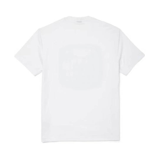 Plain white short-sleeve crewneck T-shirt with a relaxed fit
