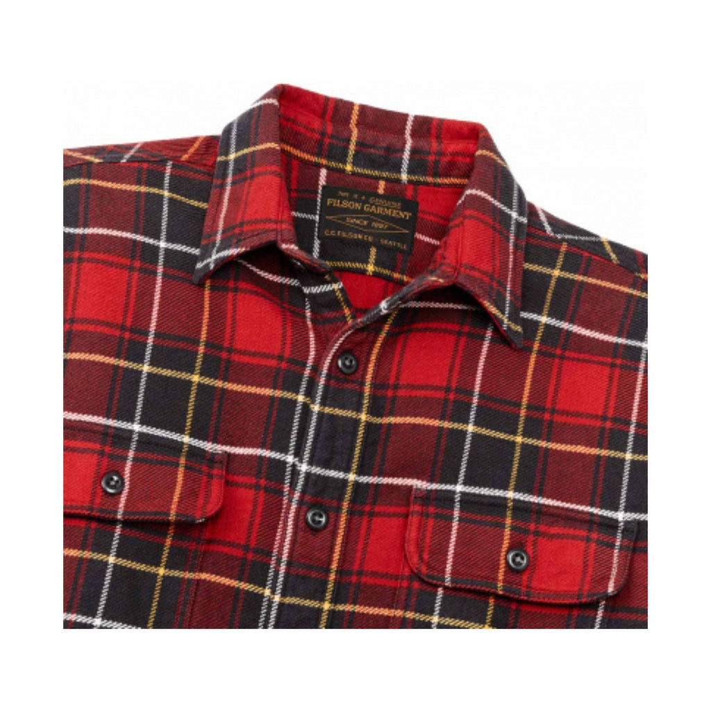 Filson Men's Vintage Flannel Work Shirt - Red Charcoal Plaid - Lenny's Shoe & Apparel