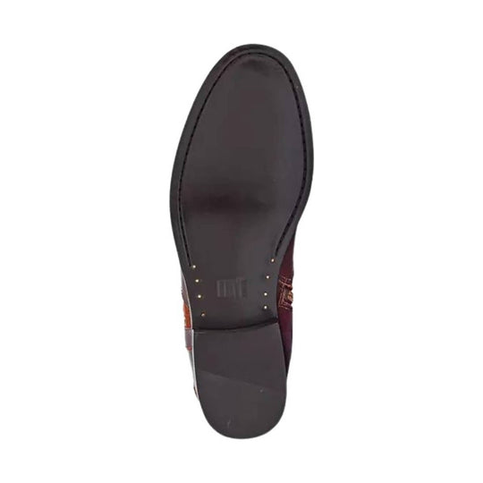 Black leather boot sole with FRYE branding