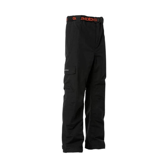 Black cargo pants with elastic waistband and side pocket