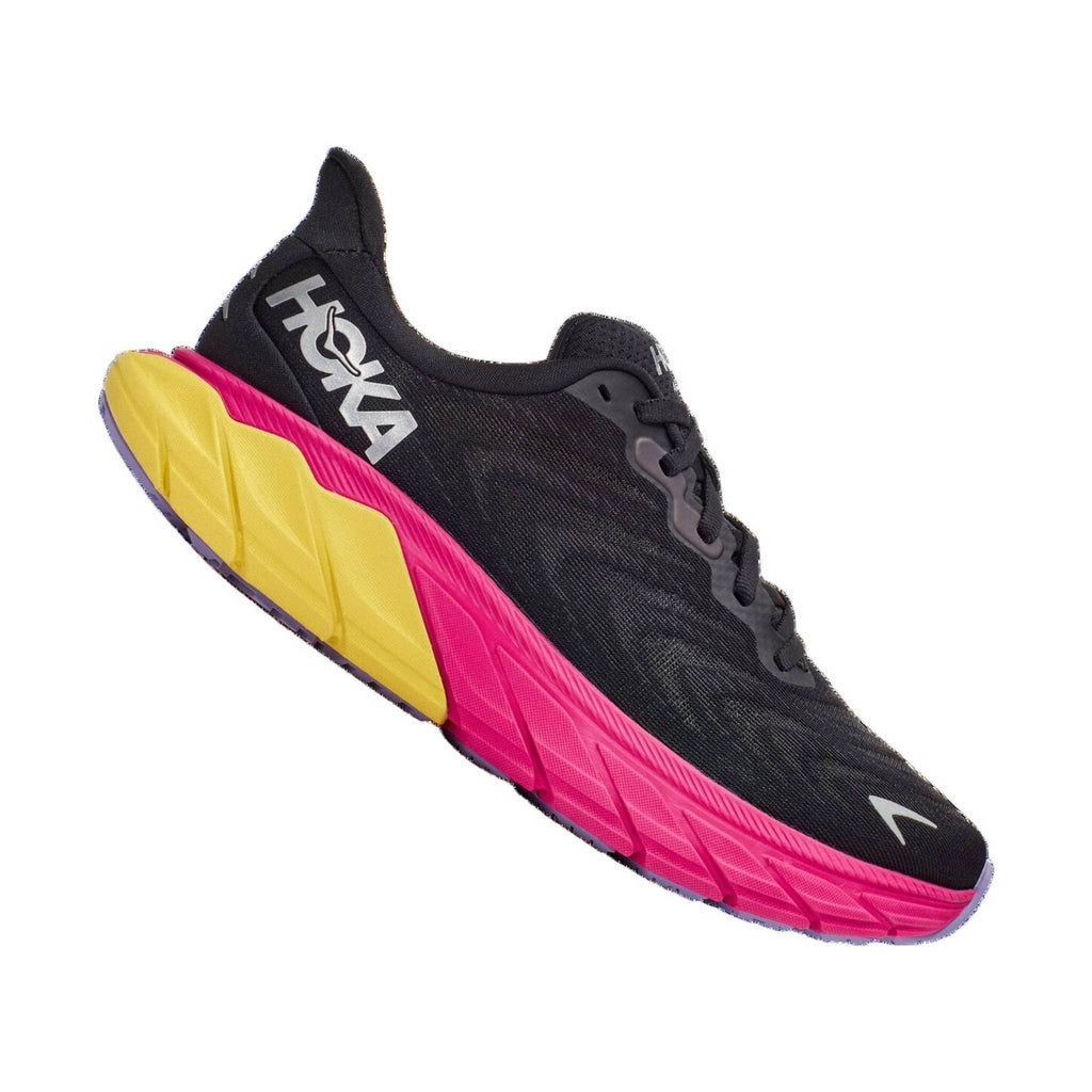 HOKA Women's Arahi 6 - Black/Pink Yarrow - Lenny's Shoe & Apparel