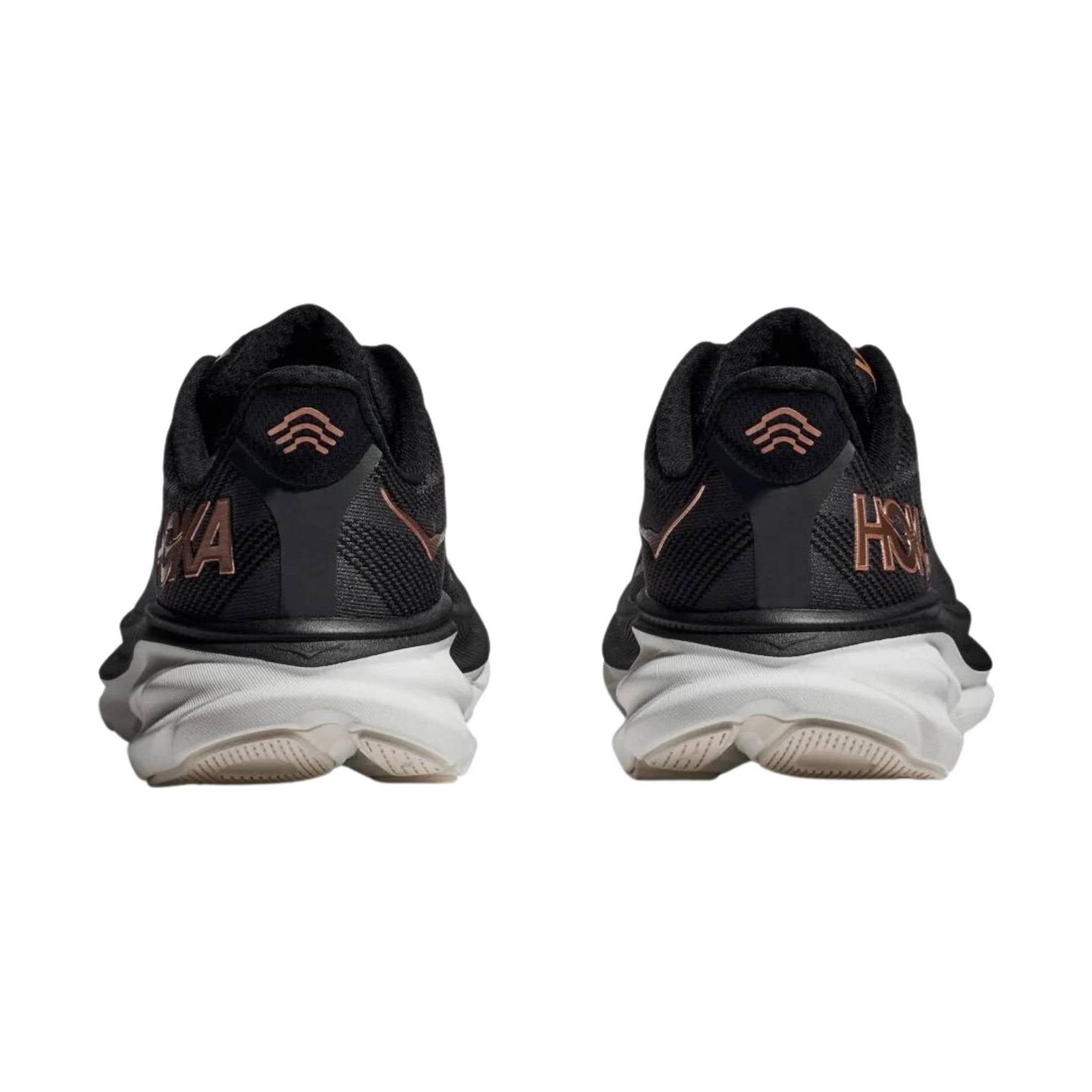 HOKA Women's Clifton 9 - Black/Rose Gold – Lenny's Shoe & Apparel