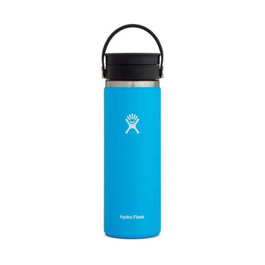 Blue insulated bottle with black Flex Sip lid and carry handle