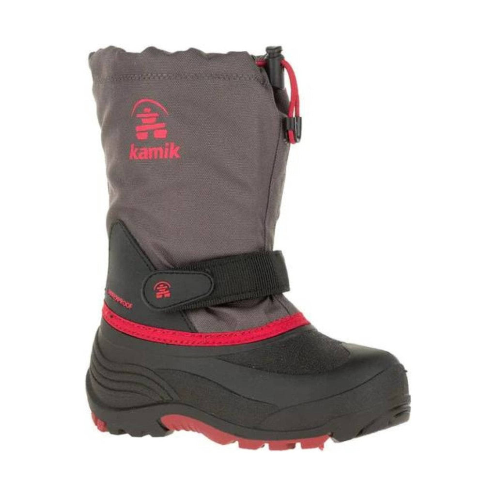Kamik Big Kids' Waterbug 5 Winter Boot - Charcoal Red - Lenny's Shoe & Apparel