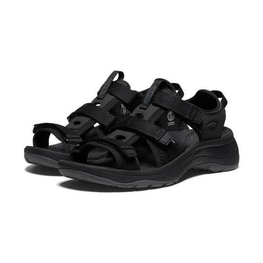 Black open-toe sport sandals with thick straps and chunky soles