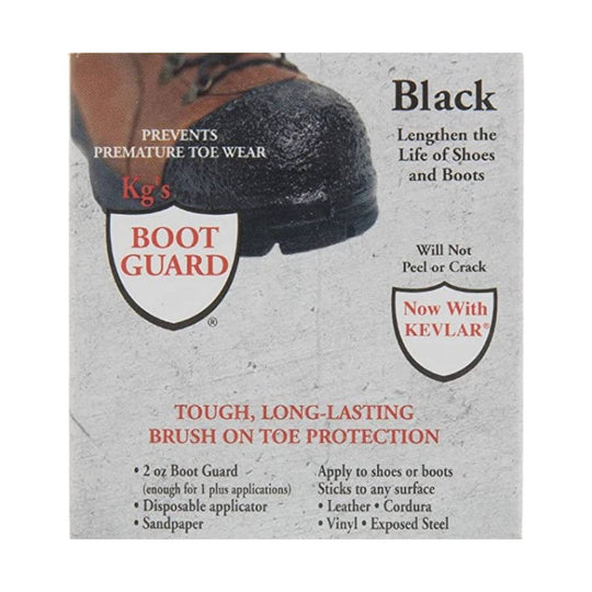 Package of black brush-on toe protection for shoes and boots