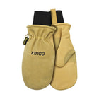 Kinco Men's Lined Heavy Duty Premium Grain and Suede Pigskin Ski Mitten With Omni Cuffs - Golden - Lenny's Shoe & Apparel