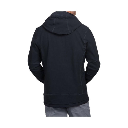 Black hooded zip jacket shown from the back
