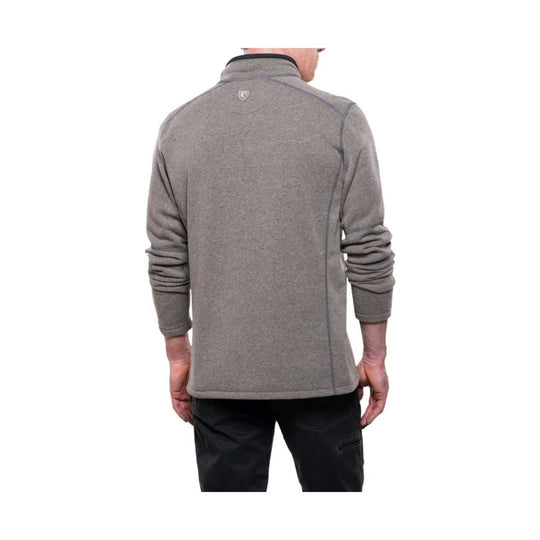 Gray long-sleeve quarter-zip pullover shown from the back