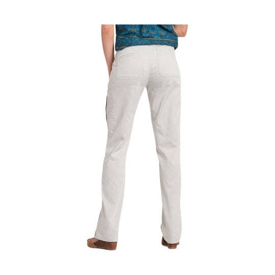 Light-colored straight-leg pants shown from the back