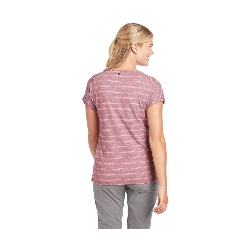 Kuhl Women's Lisette Short Sleeve Shirt - Sangria/Stripe - Lenny's Shoe & Apparel