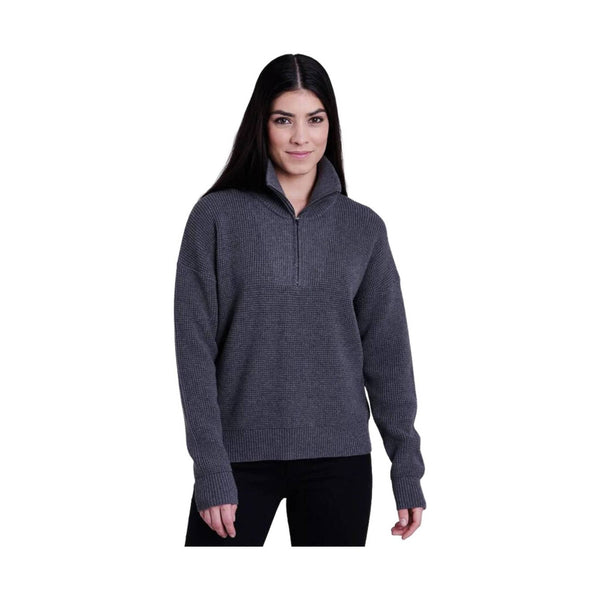 Kuhl Women s Norda Quarter Zip Sweater Charcoal Lenny s Shoe Apparel