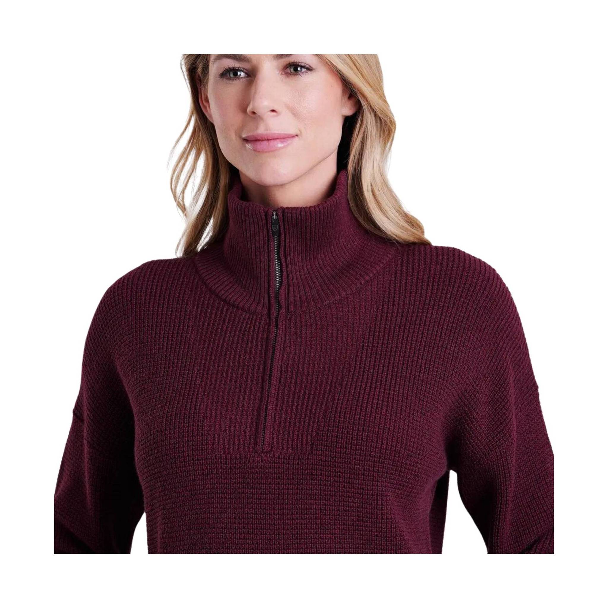 Kuhl Women's Norda Quarter Zip Sweater - Zinfandel