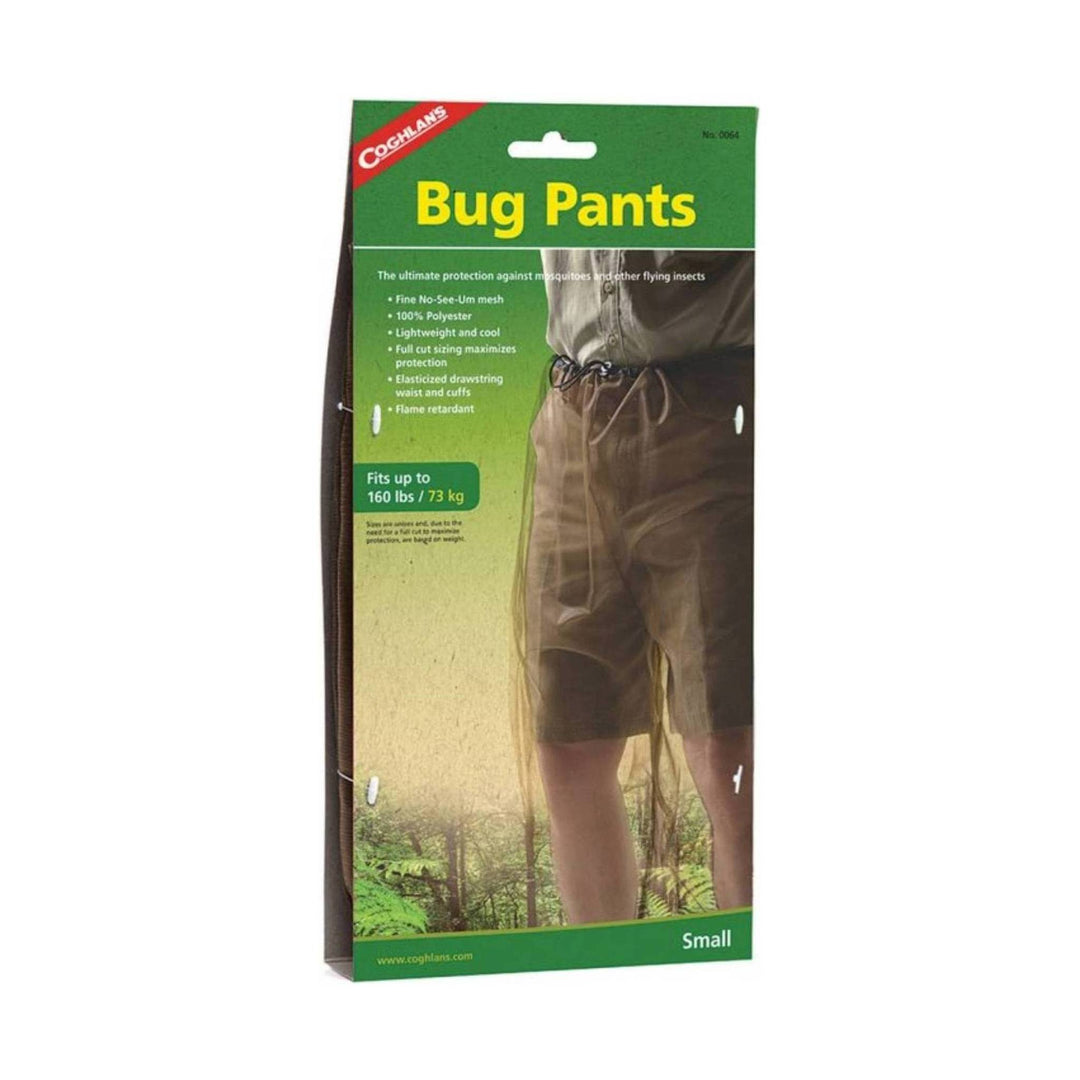 Green package of bug pants with mesh mesh pants shown on the front and text reading "Bug Pants"