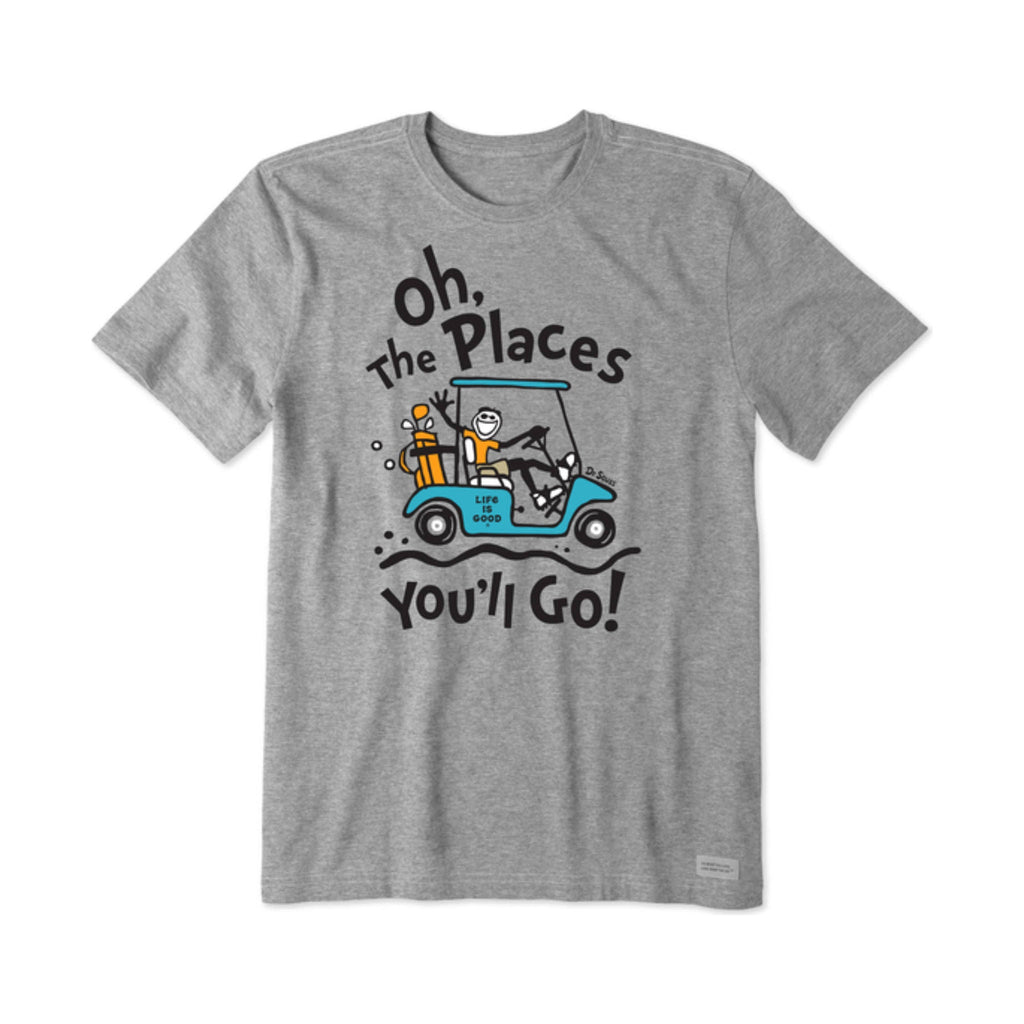 Life Is Good Men's Dr. Seuss Oh The Places You'll Go Crusher Tee - Heather Grey - Lenny's Shoe & Apparel