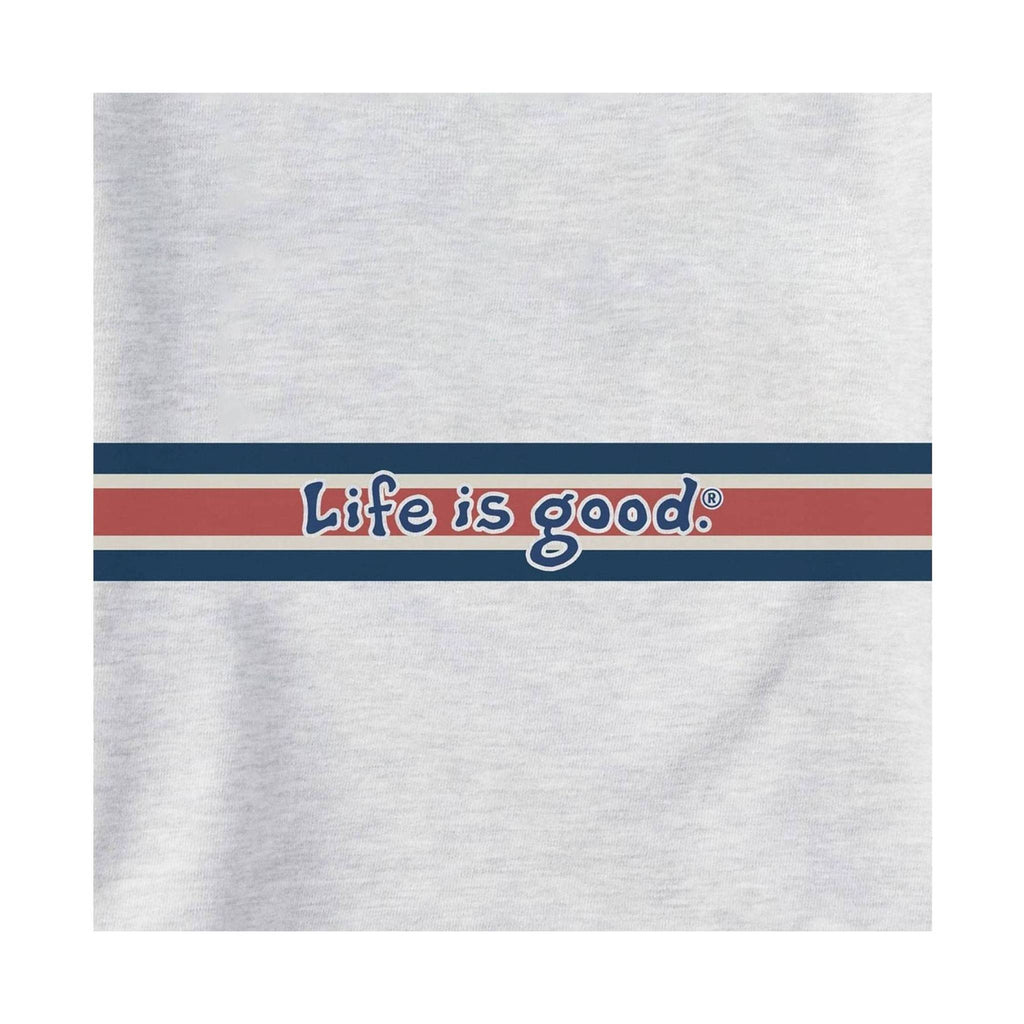 Life Is Good Men's Vintage Stripe Hoodie - Light Heather Grey - Lenny's Shoe & Apparel