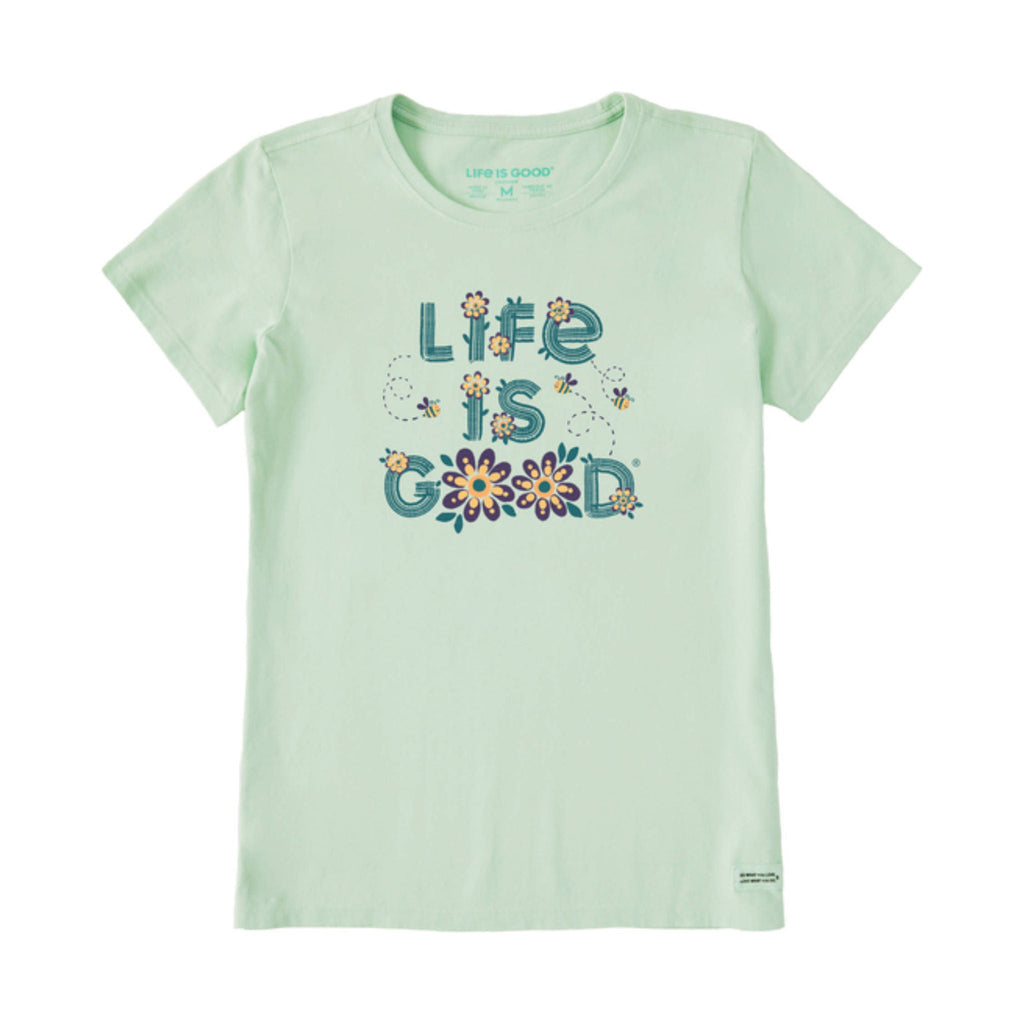 Life Is Good Women's Daisy Bees Crusher Lite Tee - Sage Green - Lenny's Shoe & Apparel