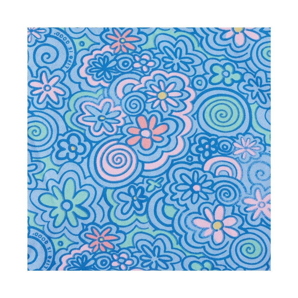 Life Is Good Women's Flower Doodle Pattern Hoodie - Cornflower Blue - Lenny's Shoe & Apparel