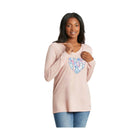 Life Is Good Women's Heart of Dogs Long Sleeve Crusher-LITE Hooded Tee - Himalayan Pink - Lenny's Shoe & Apparel