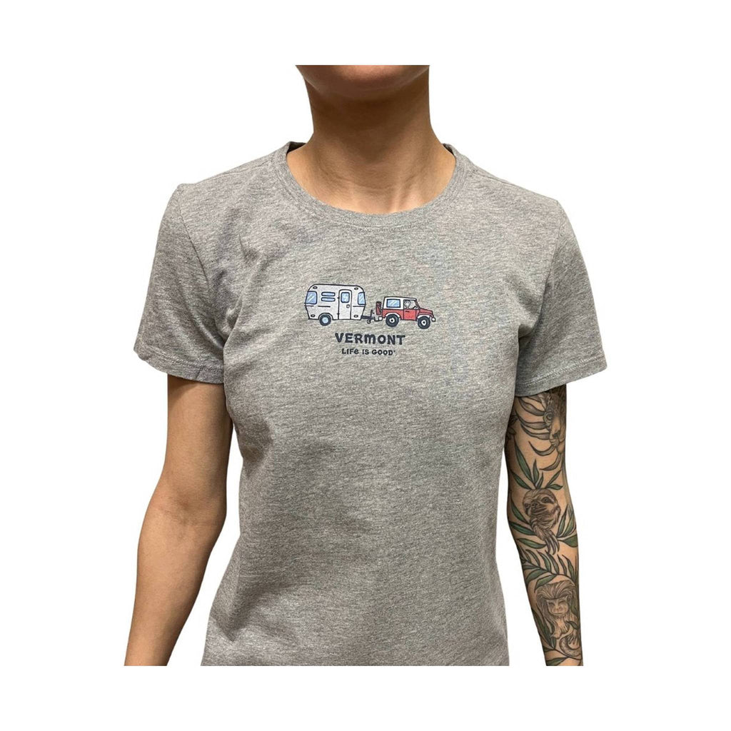 Life is Good Women's Vermont Exclusive Camper Trip - Heather Grey - Lenny's Shoe & Apparel