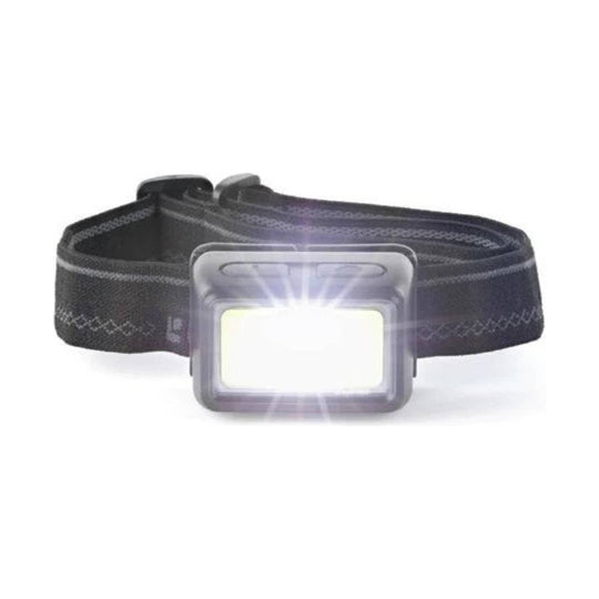 Black elastic headlamp with a rectangular LED light