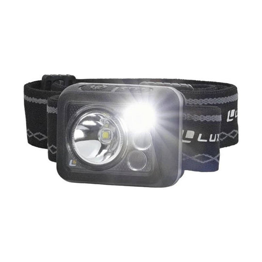 Black LED headlamp with elastic strap and bright front light