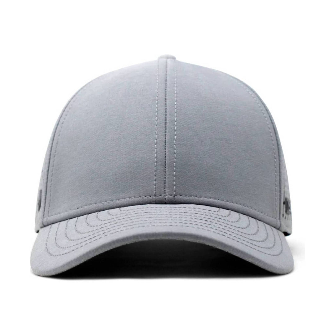 Light gray baseball cap shown front-on with a curved brim and tonal stitching