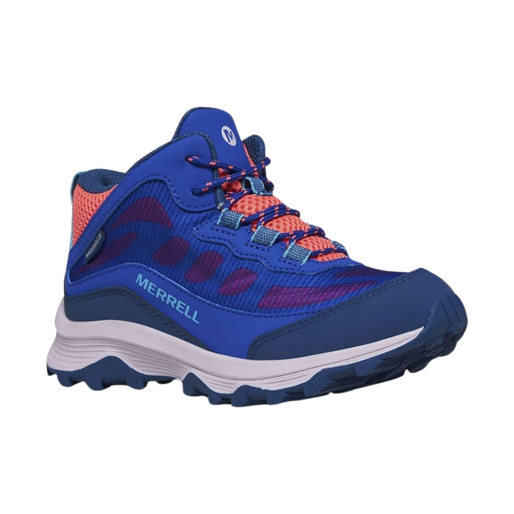 Merrell Kids' Moab Speed Mid Waterproof Shoes - Blue/ Berry/ Turq - Lenny's Shoe & Apparel