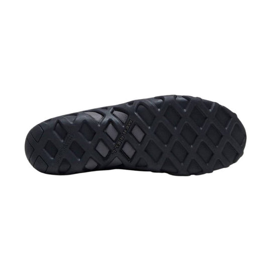 Black rubber shoe outsole with diamond tread pattern