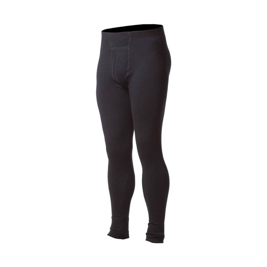 Black thermal leggings with a wide waistband and fitted ankle cuffs