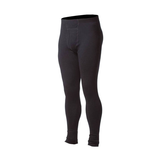 Black thermal leggings with a wide waistband and fitted ankle cuffs