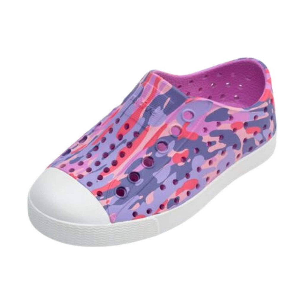 Native Kids' Toddler Jefferson Sugarlite Print - Winterberry Pink/Shell White/Haze Eucamo - Lenny's Shoe & Apparel